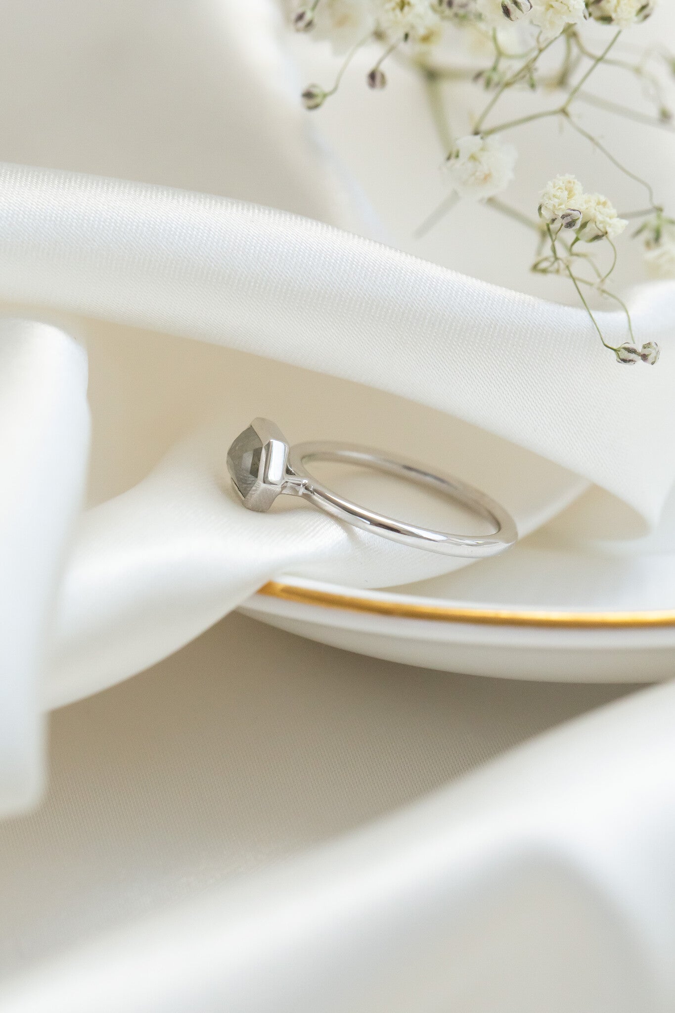 The Bennett 1.21 ct Hexagon Rustic Bezel Solitaire