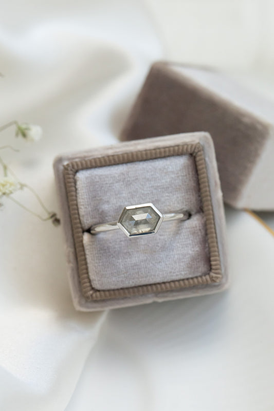 The Bennett 1.21 ct Hexagon Rustic Bezel Solitaire