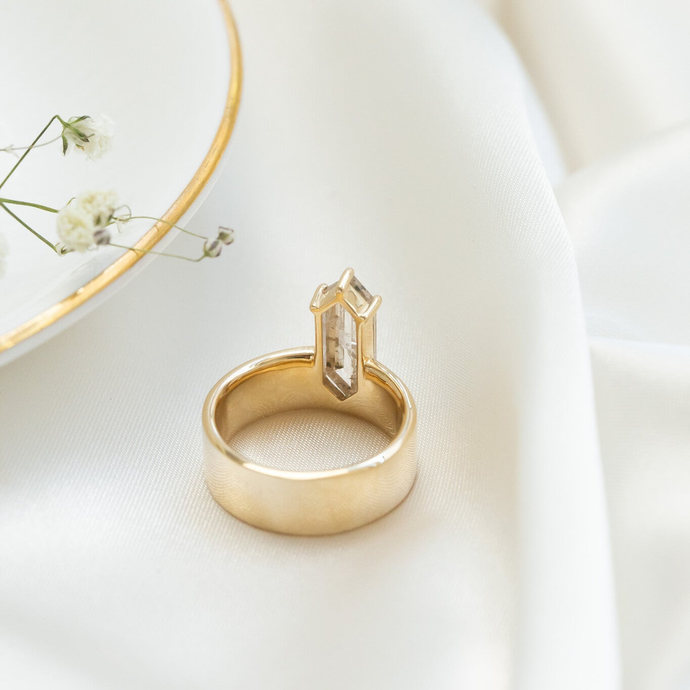 The Sezanne 2.21 ct Long Hexagon Rustic Diamond Ring