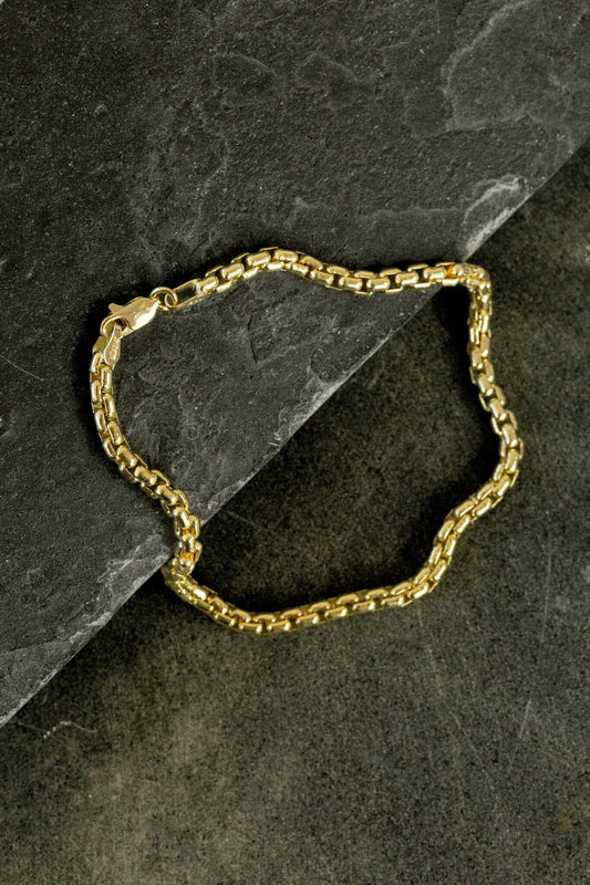 Wide Solid Rounded Box Chain Bracelet