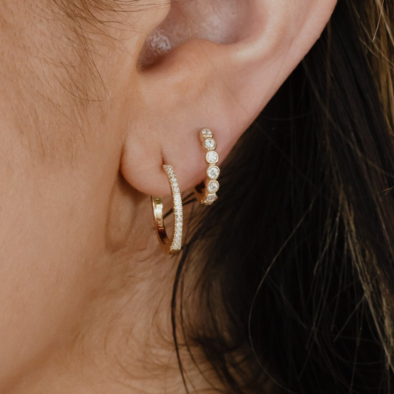 Pave Hoop Earrings