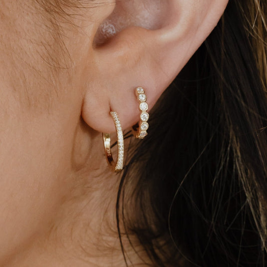 Pave Hoop Earrings