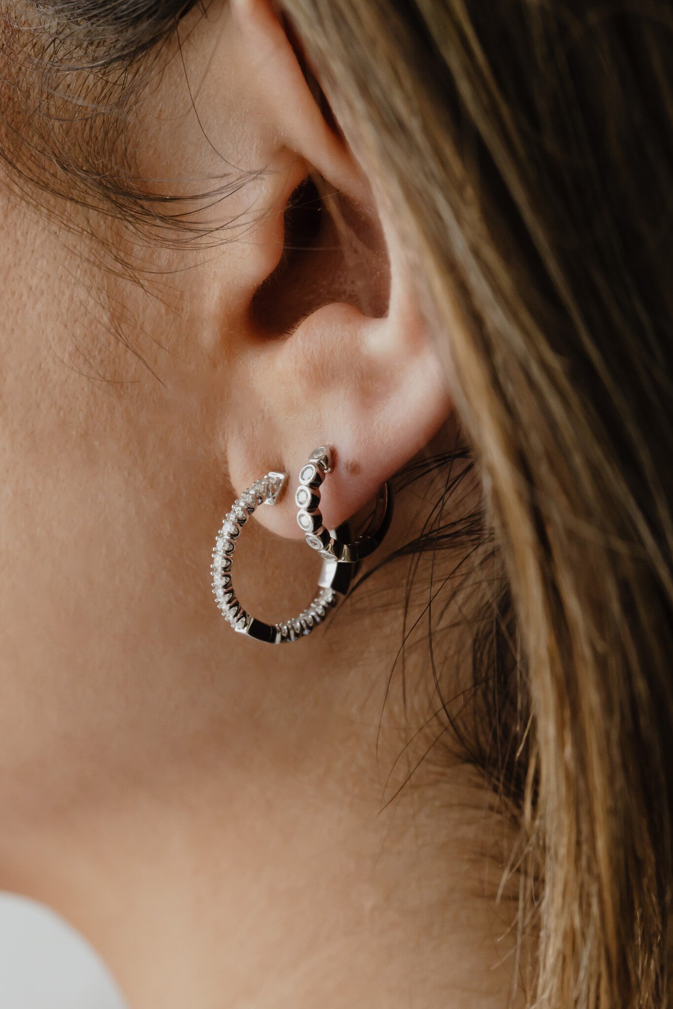 Oval Inside Out Hoop Earrings