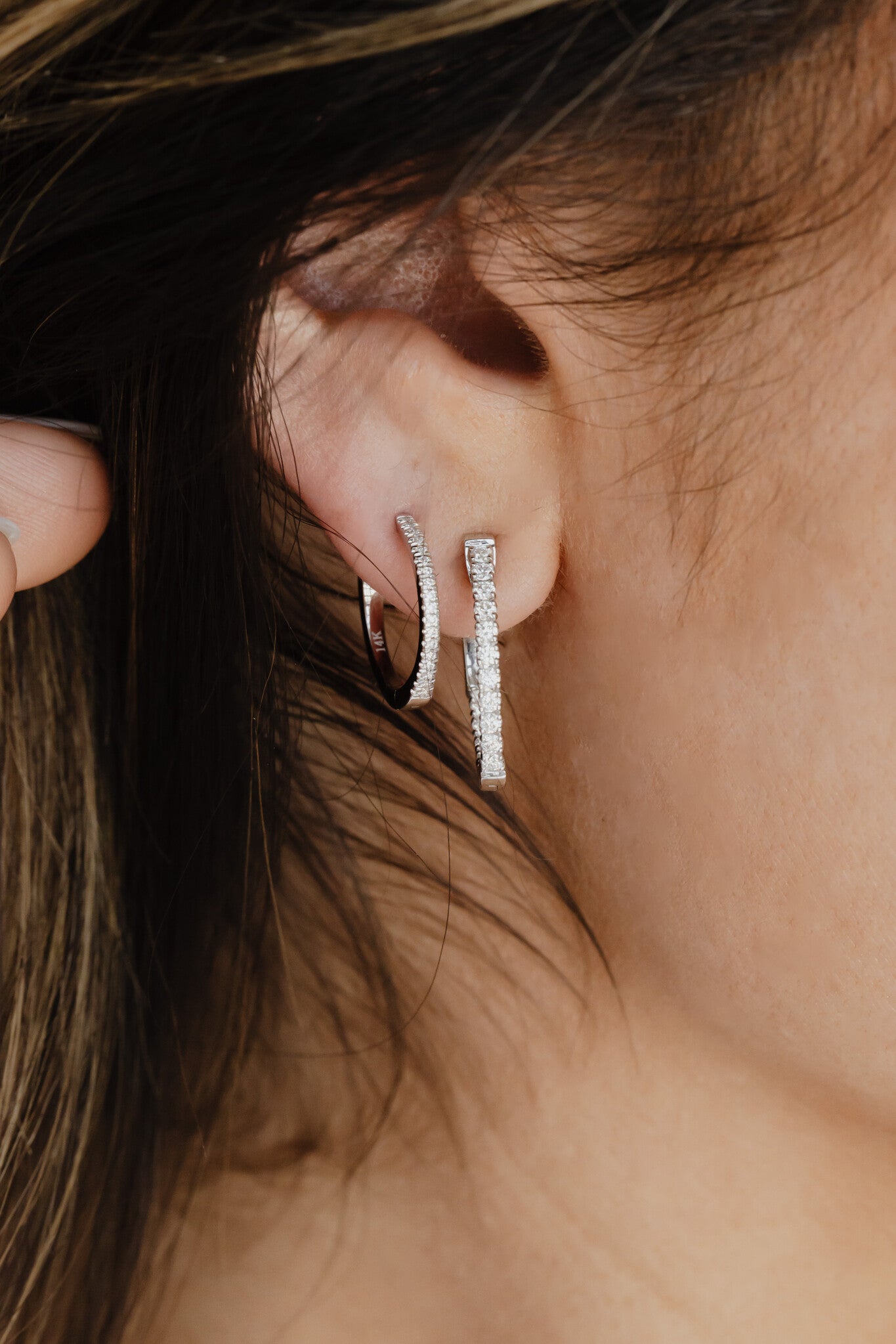 Pave Hoop Earrings