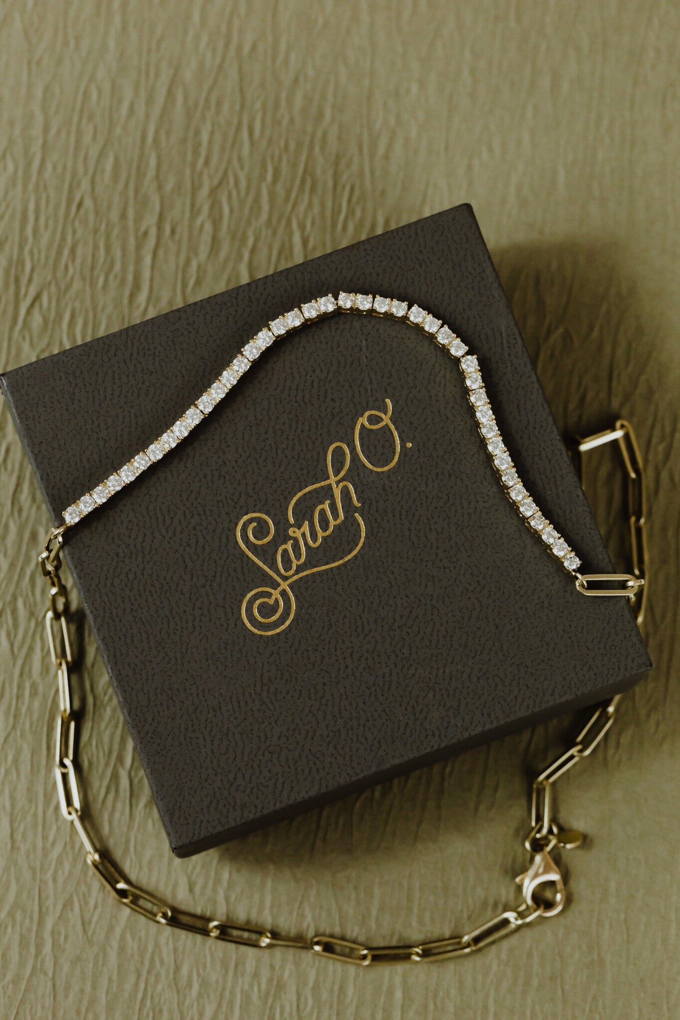 Paper Clip Chain & Diamond Necklace