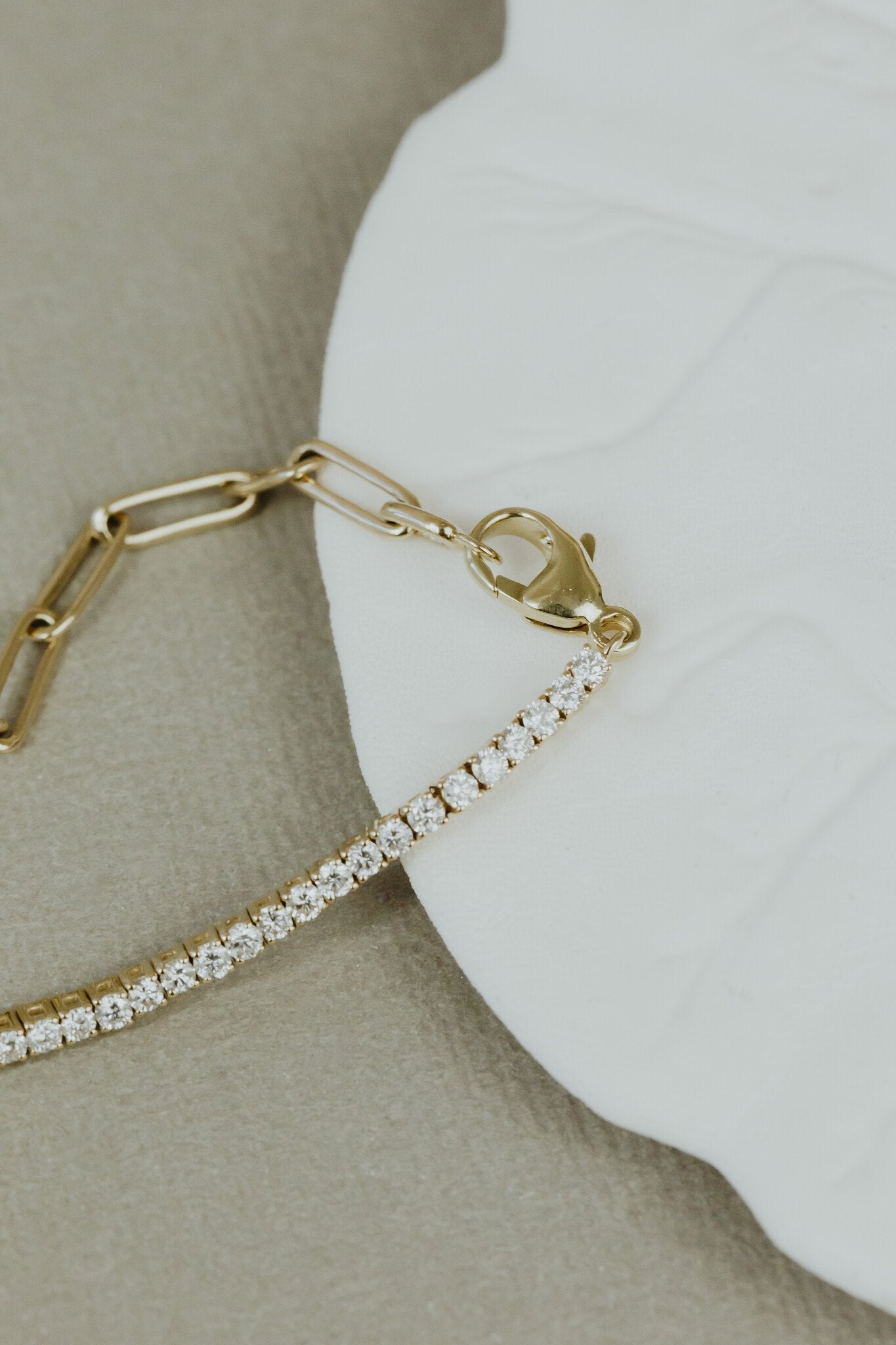 Paper Clip Chain & Diamond Bracelet