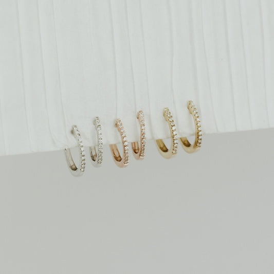Pave Huggie Earrings