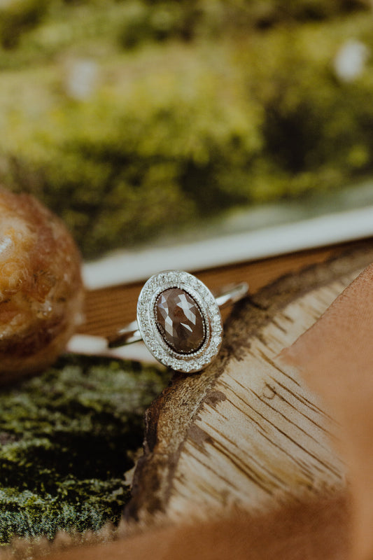 The Powell 1.72 ct Oval Rustic Diamond Ring