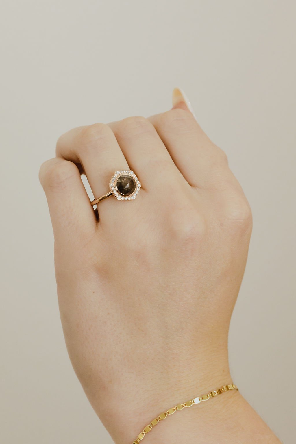 The Calisto 1.82 ct Round Galaxy Diamond Halo Ring