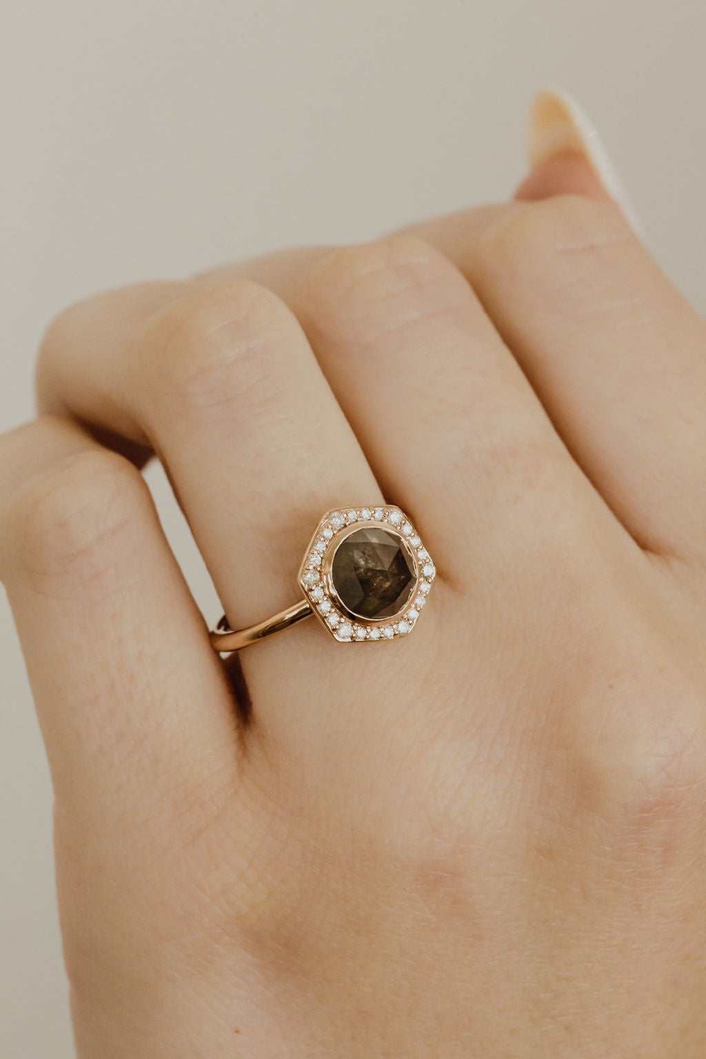 The Calisto 1.82 ct Round Galaxy Diamond Halo Ring