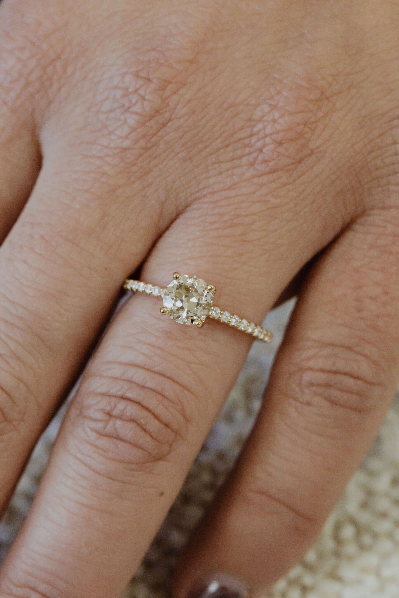 The Jenna 1.04 ct Round Champagne Diamond Ring