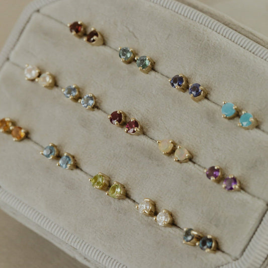 Gemstone stud earrings 