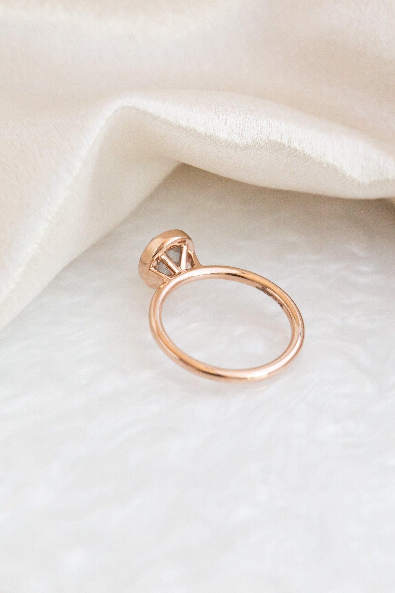 The Bailey 1.72 ct Oval Rustic Diamond Bezel Solitaire