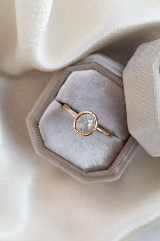 The Bailey 1.72 ct Oval Rustic Diamond Bezel Solitaire