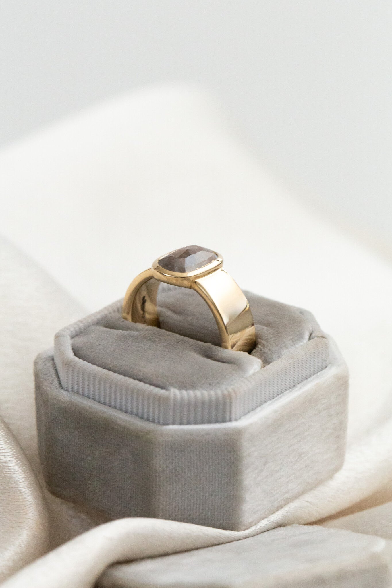 The Maya 2.04 ct Long Cushion Rustic Diamond Solitaire