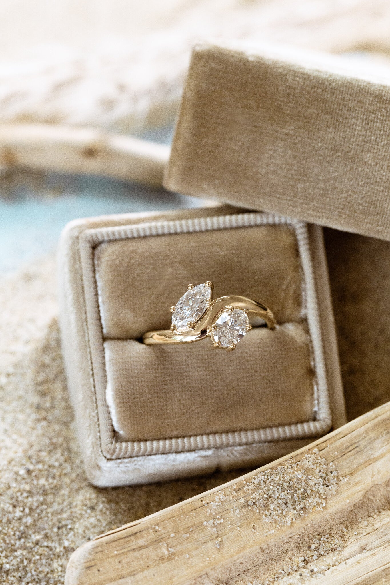 The Harmony .54 ct Oval & .50 ct Lab Grown Marquise Ring