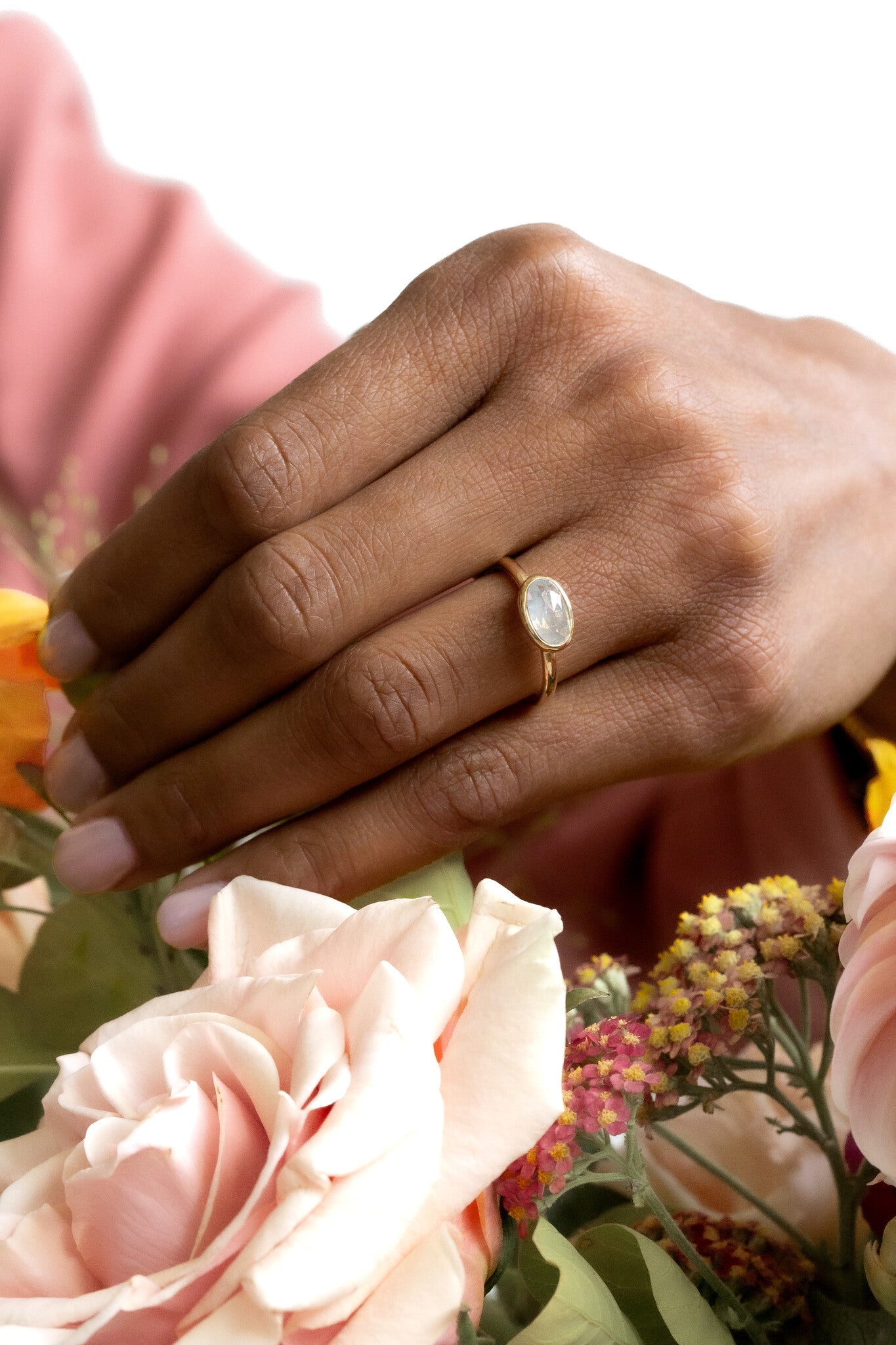 The Bennett 1.69 ct Oval Rustic Diamond Bezel Solitaire