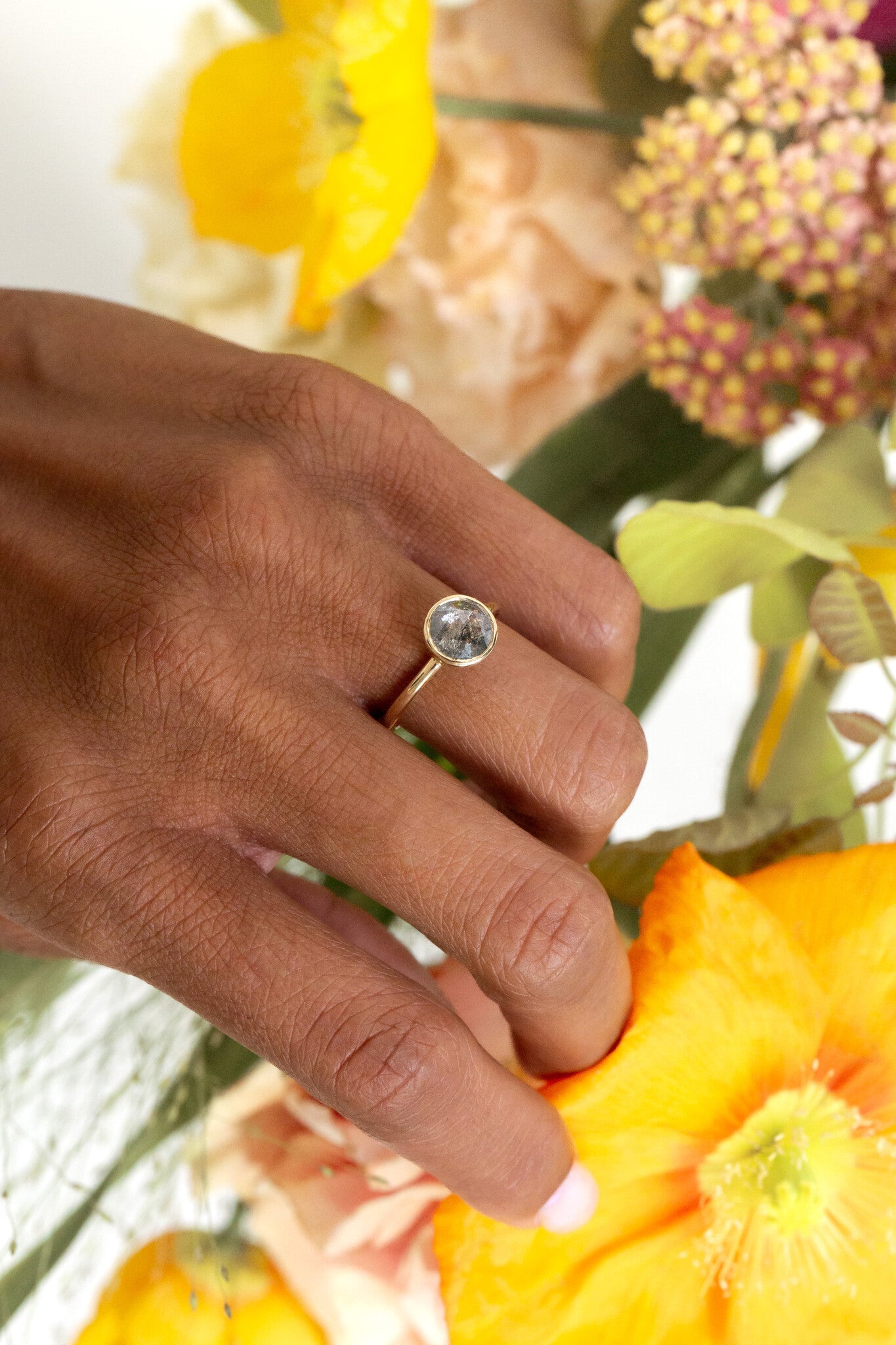 The Bailey 1.56 ct Round Galaxy Diamond Bezel Solitaire