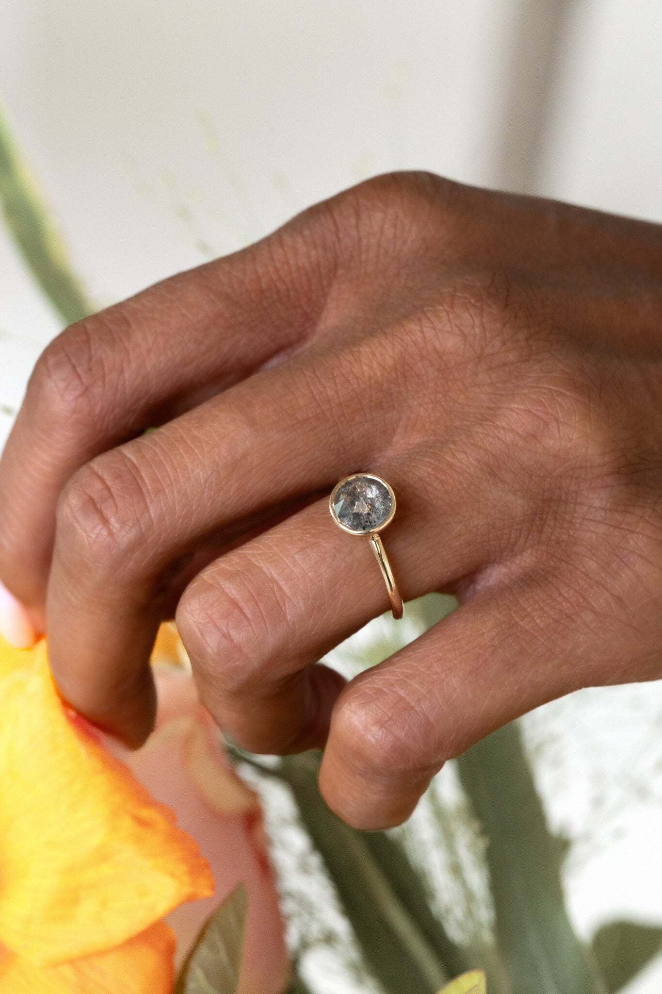 The Bailey 1.56 ct Round Galaxy Diamond Bezel Solitaire