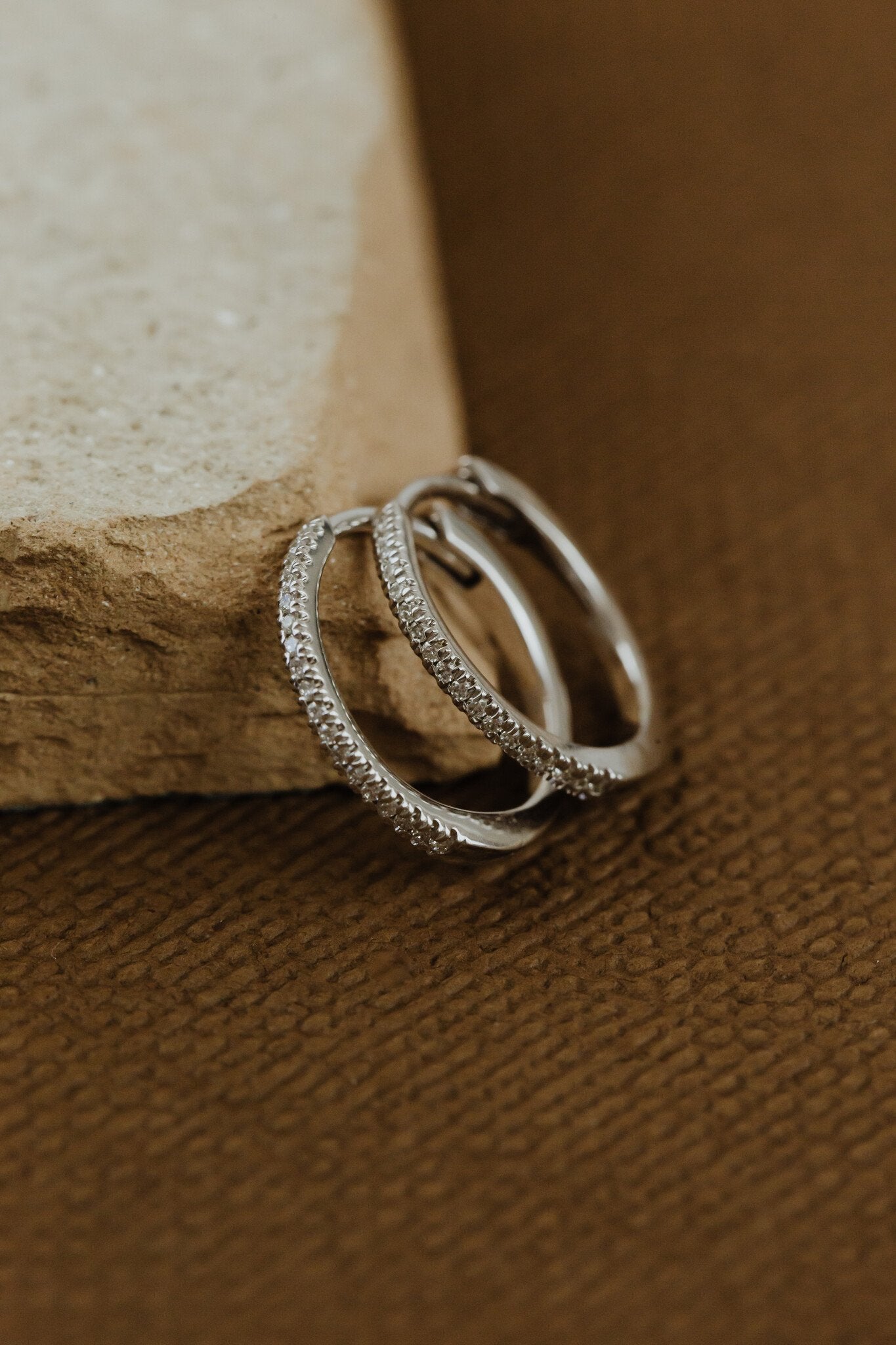 Pave Hoop Earrings