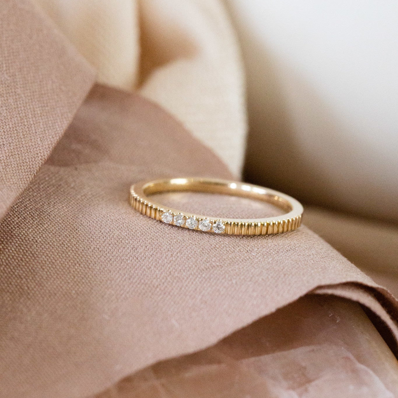 The Jane Diamond Band in 14k yellow gold