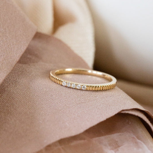 The Jane Diamond Band in 14k yellow gold