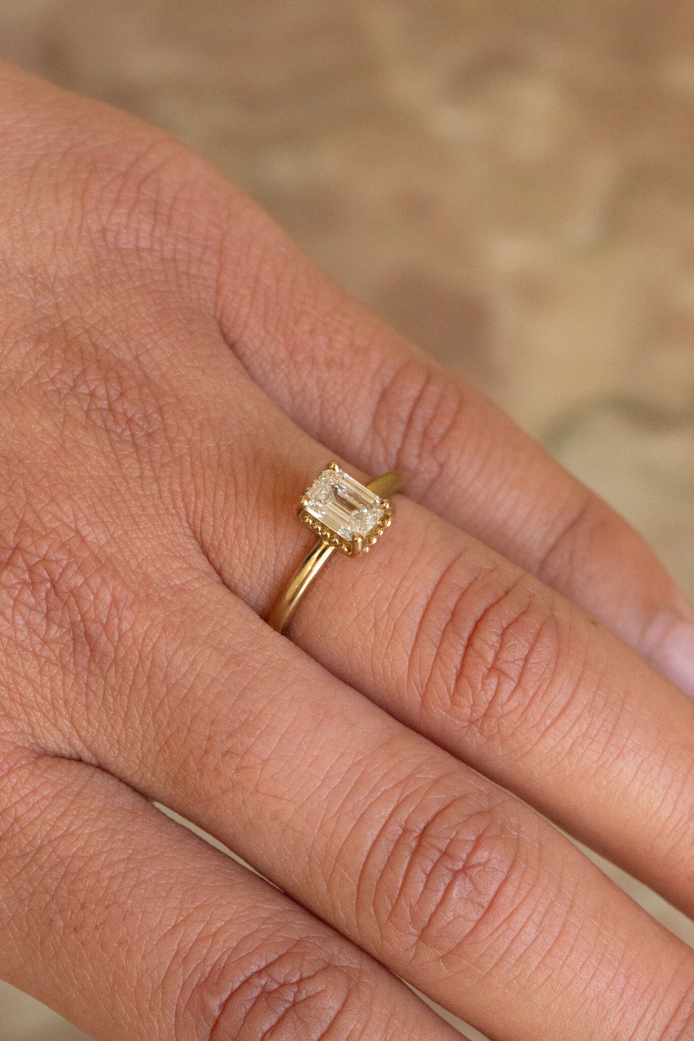 The Charlotte .96 ct Emerald Cut Natural Solitaire