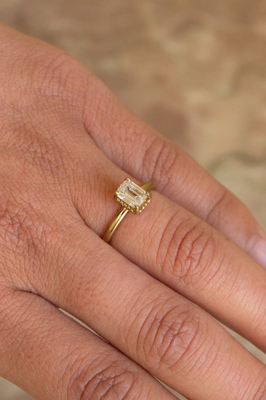 The Charlotte .96 ct Emerald Cut Natural Solitaire