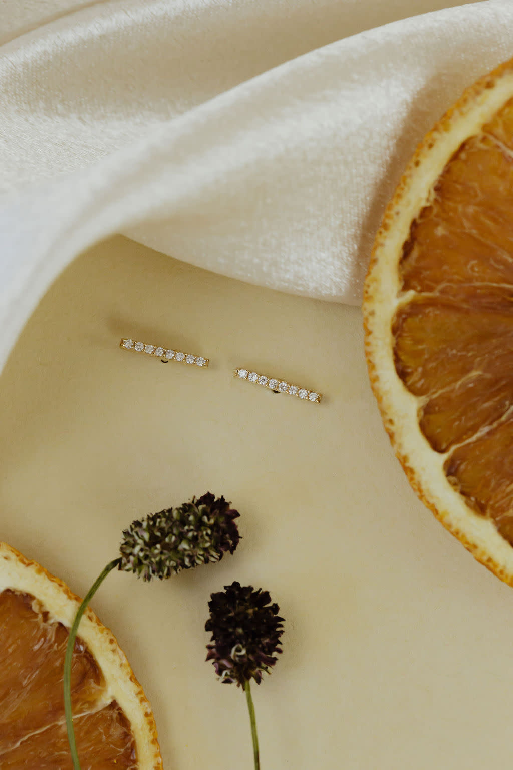 Pave Diamond Bar Earrings