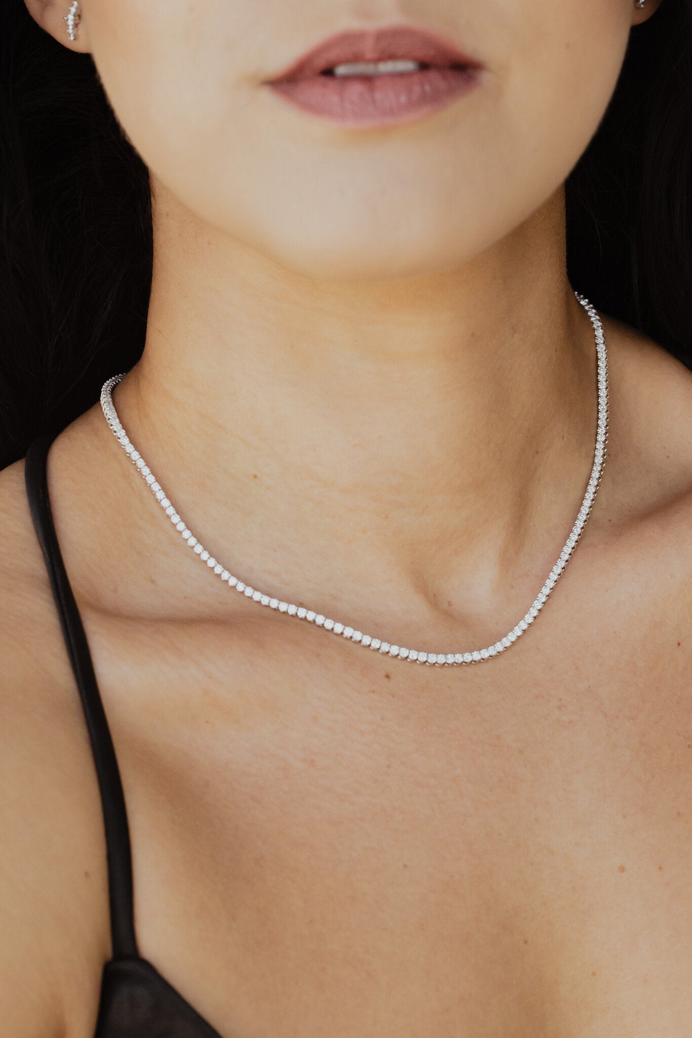 Three Prong Tennis Necklace