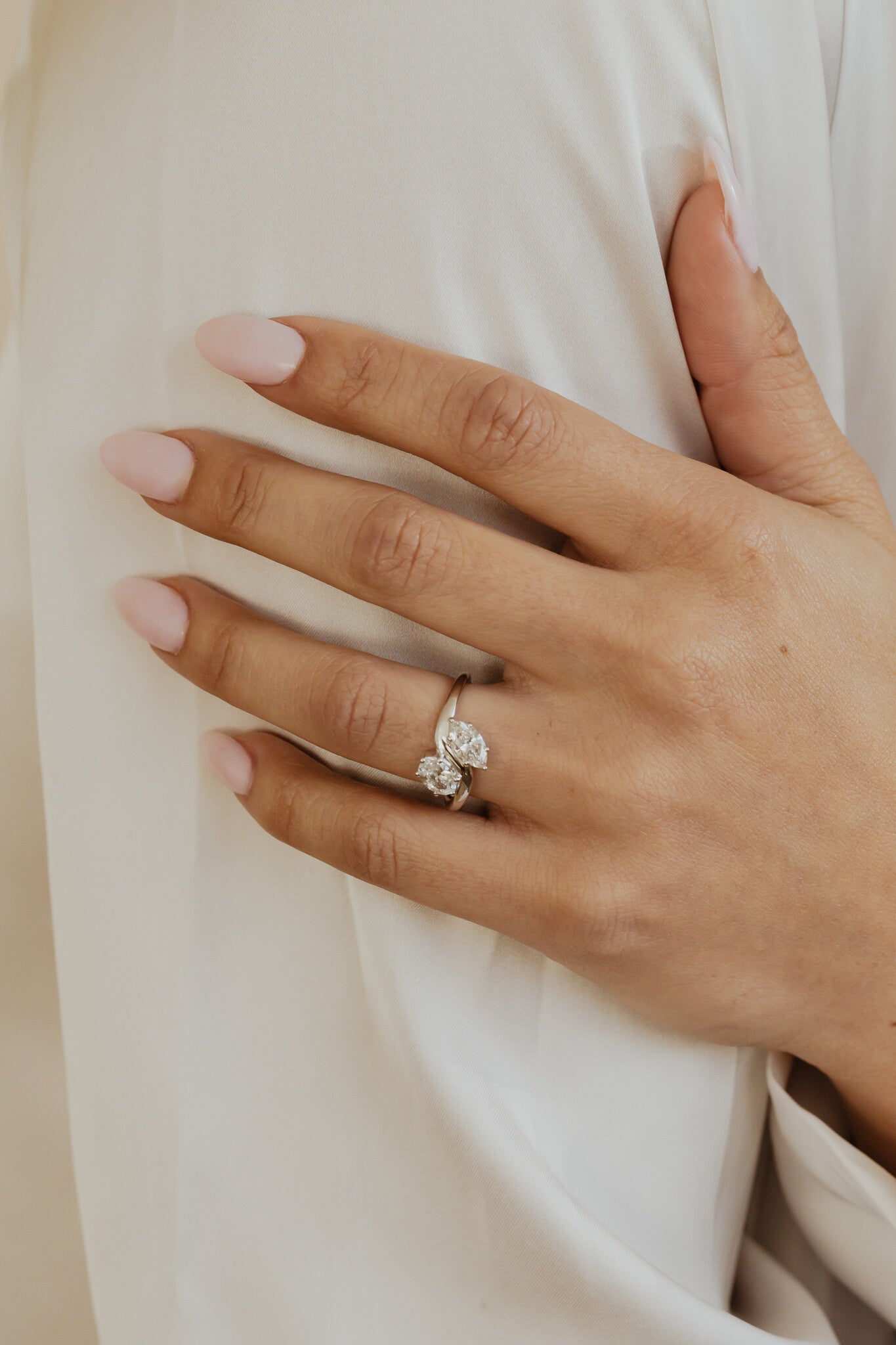 The Harmony .54 ct Oval & .50 ct Lab Grown Marquise Ring