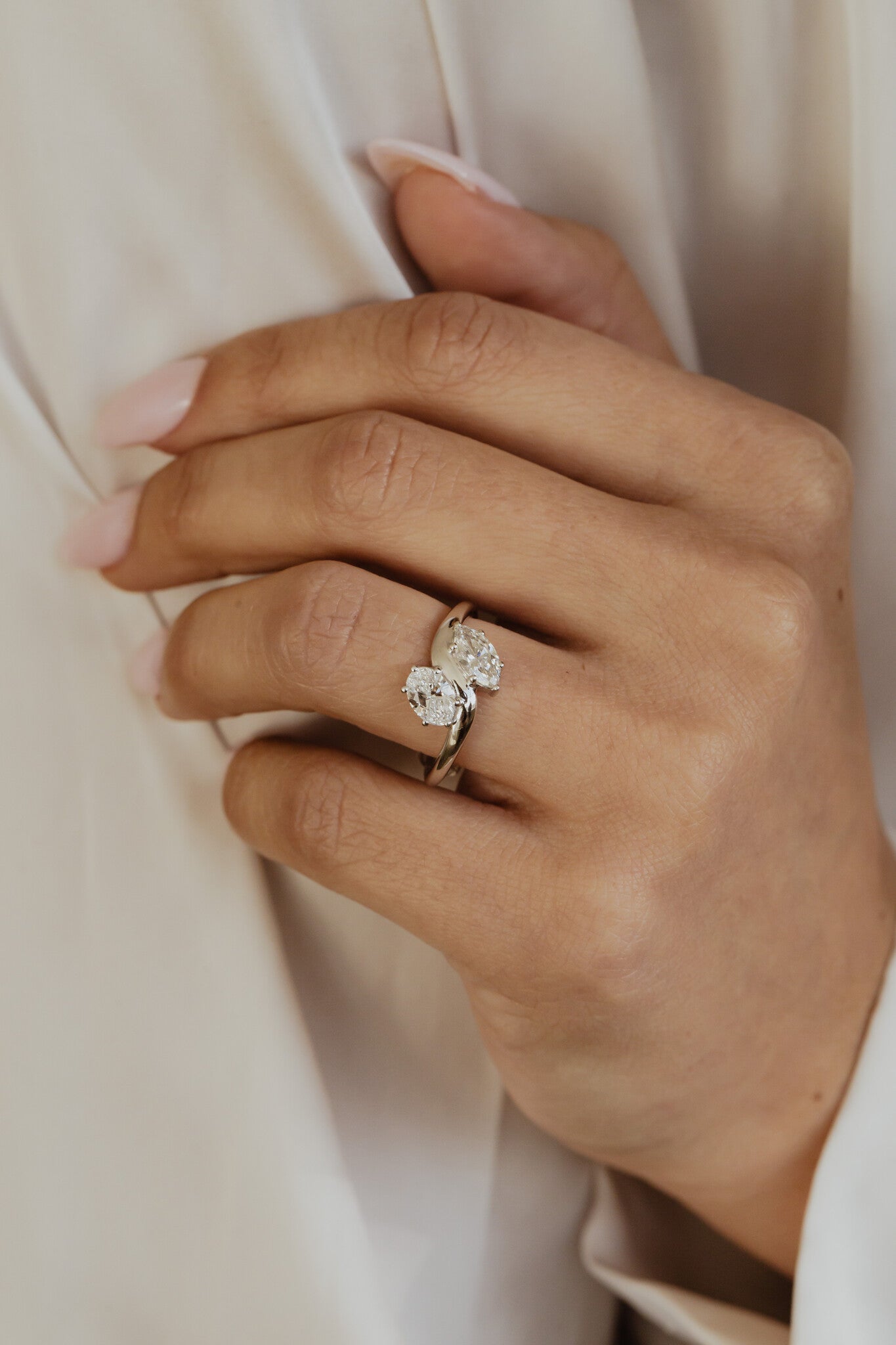 The Harmony .54 ct Oval & .50 ct Lab Grown Marquise Ring