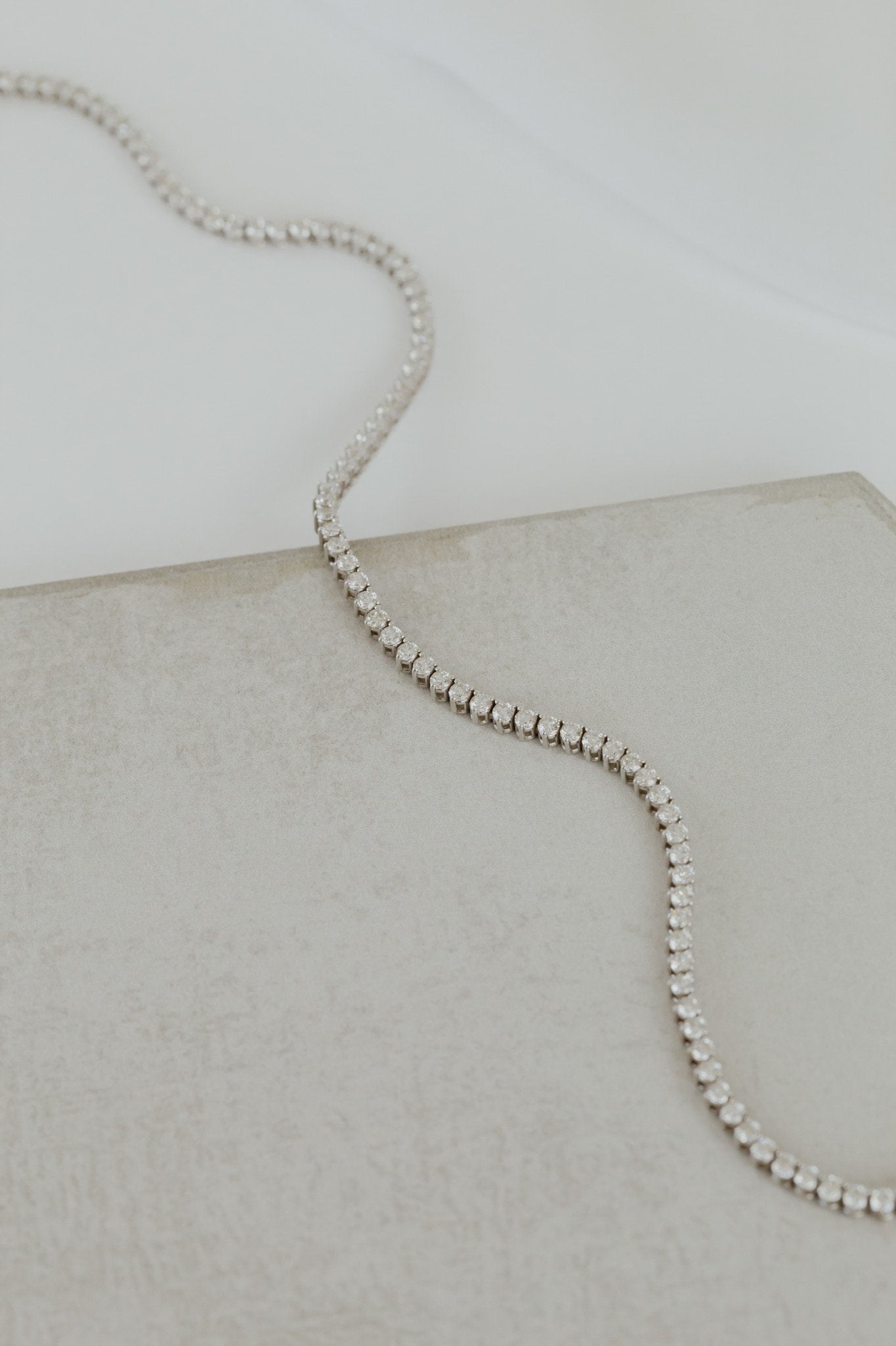 Three Prong Tennis Necklace