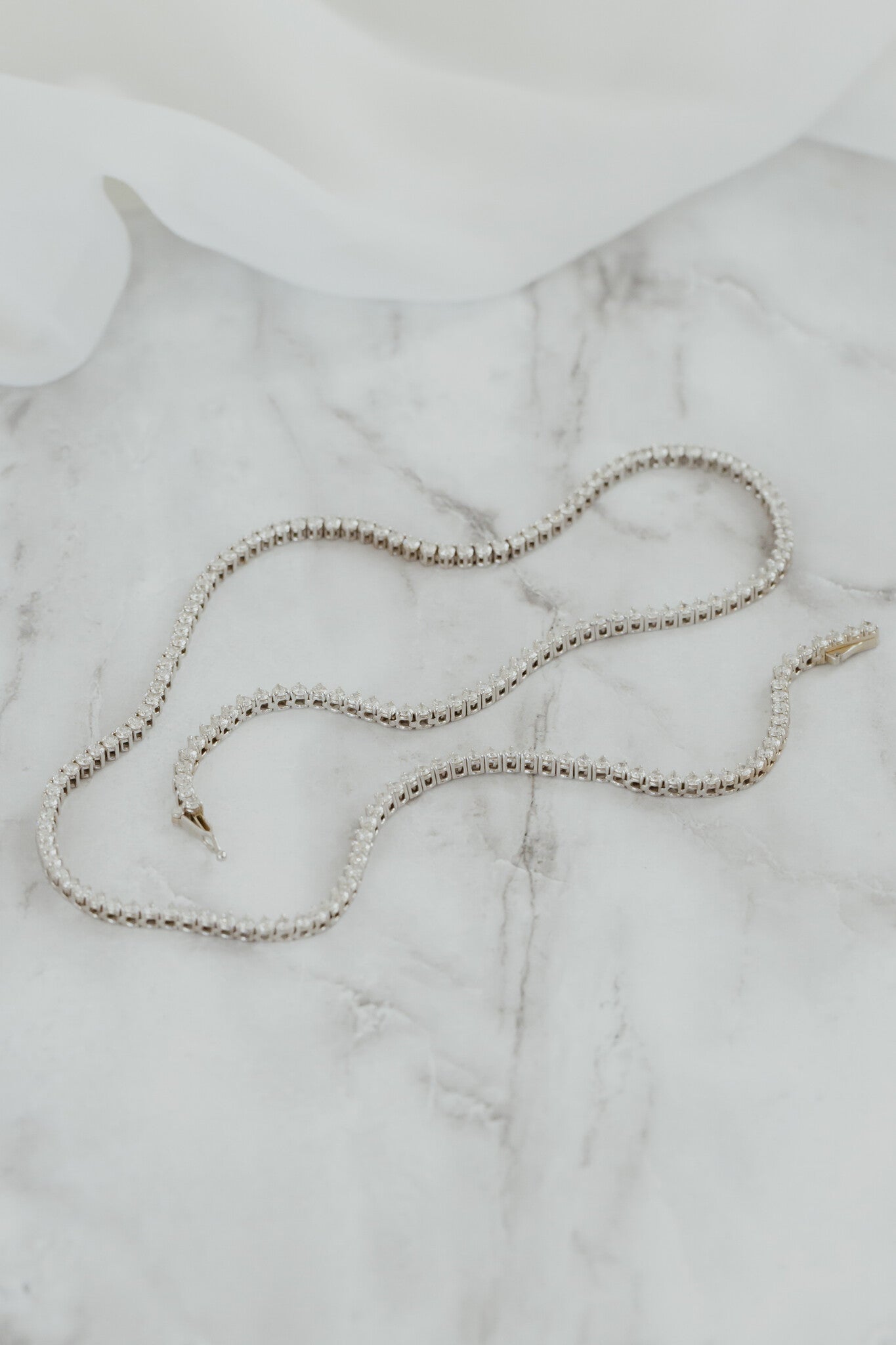 Three Prong Tennis Necklace