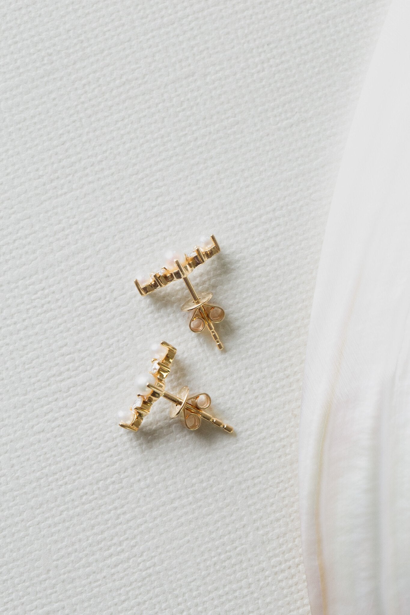 Pearl and Diamond Climber Earring