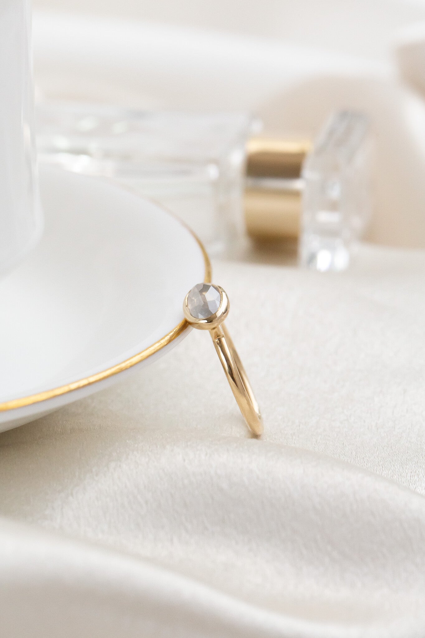 The Bennett 1.69 ct Oval Rustic Diamond Bezel Solitaire