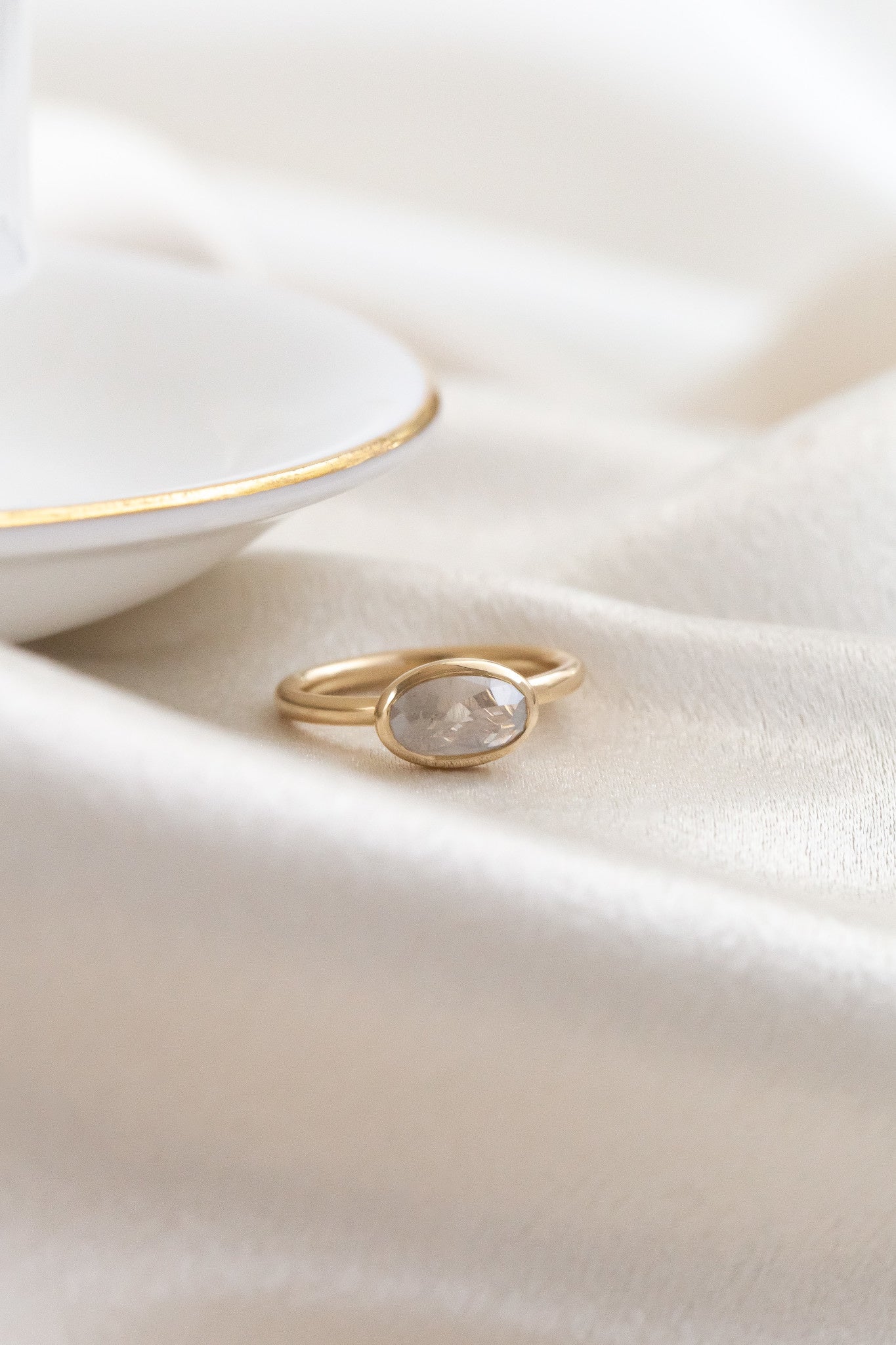 The Bennett 1.69 ct Oval Rustic Diamond Bezel Solitaire