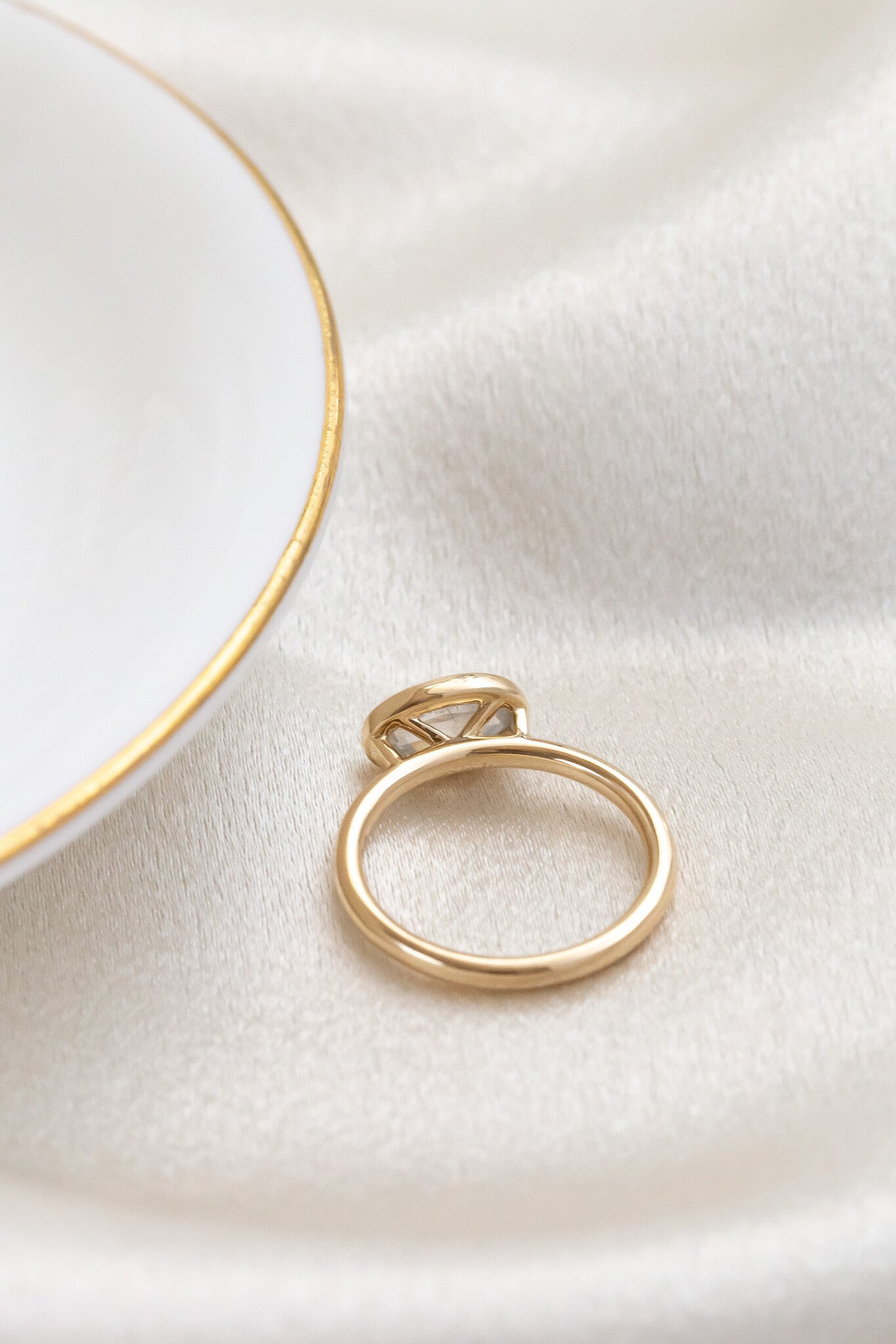 The Bennett 1.69 ct Oval Rustic Diamond Bezel Solitaire