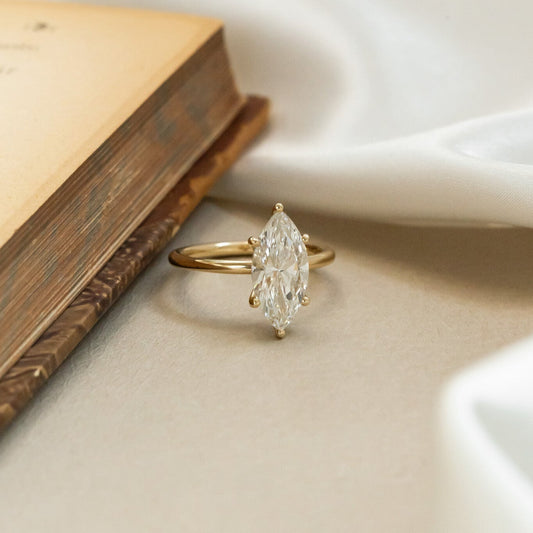 The Maeve marquise diamond engagement ring