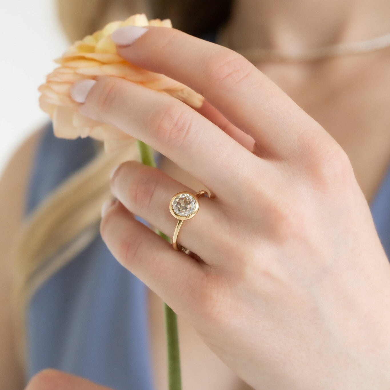 The Bailey 1.54 ct Round Champagne Diamond Solitaire