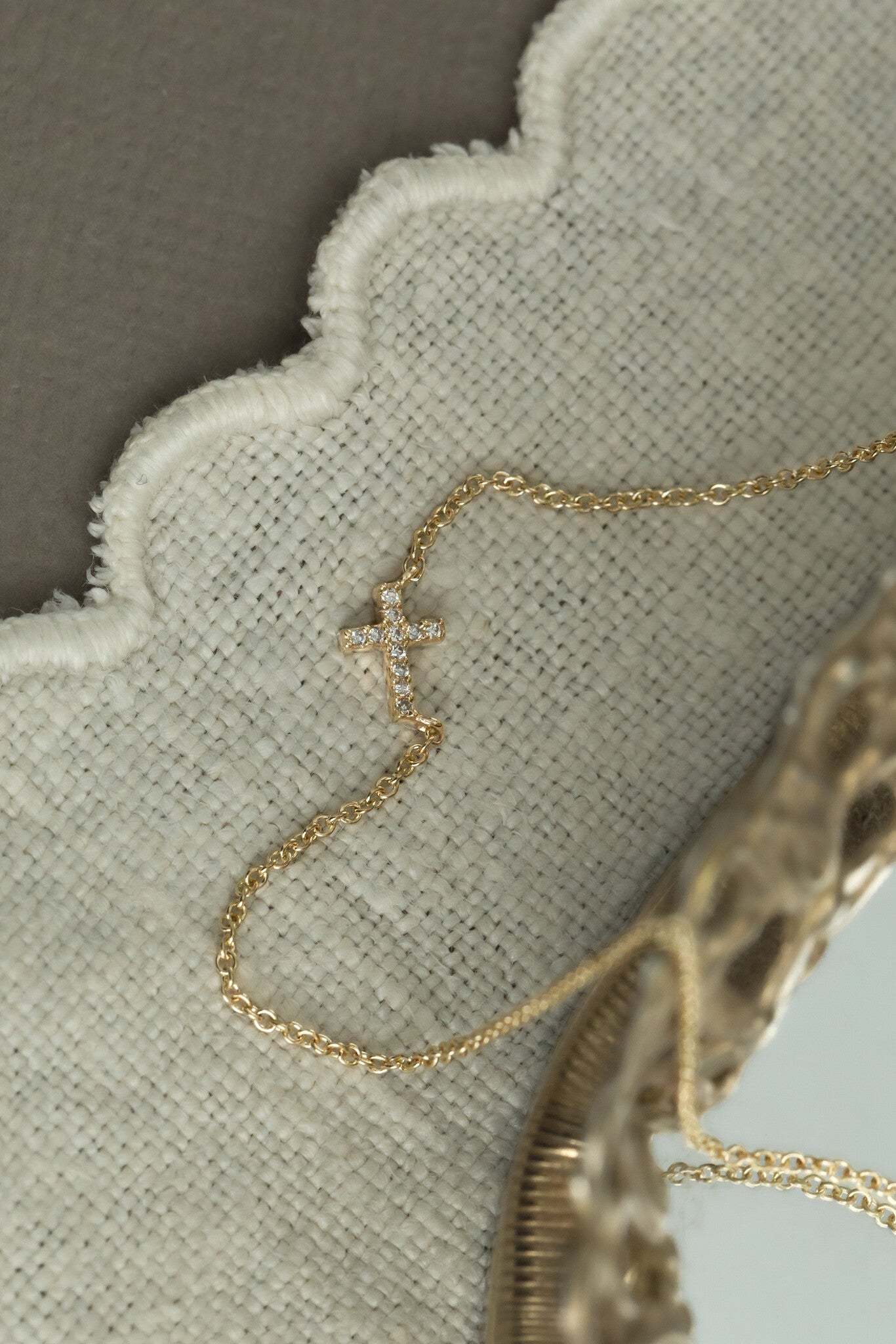 Pave Diamond Cross Necklace