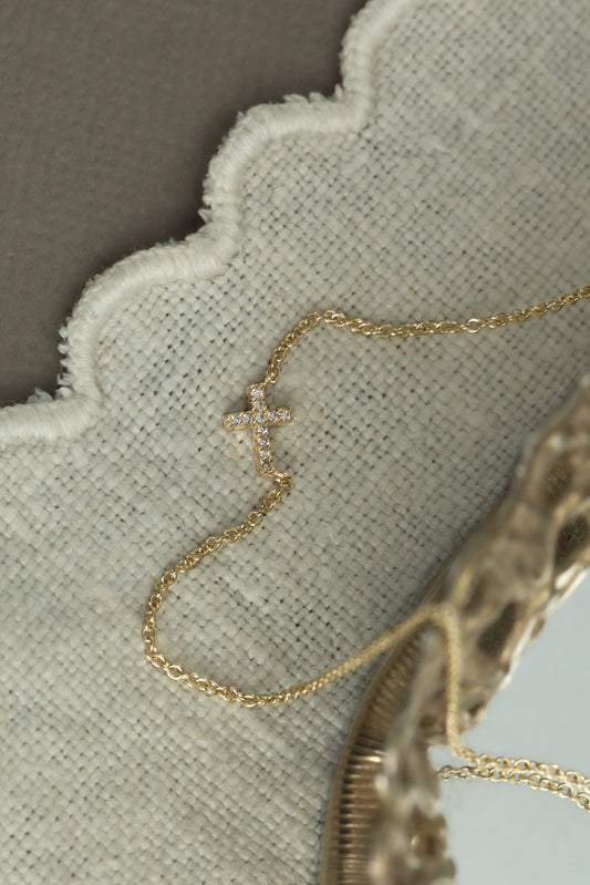 Pave Diamond Cross Necklace