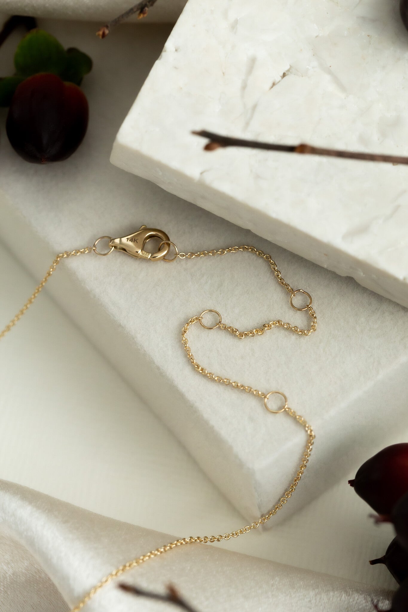 Five Baguette Curved Diamond Necklace