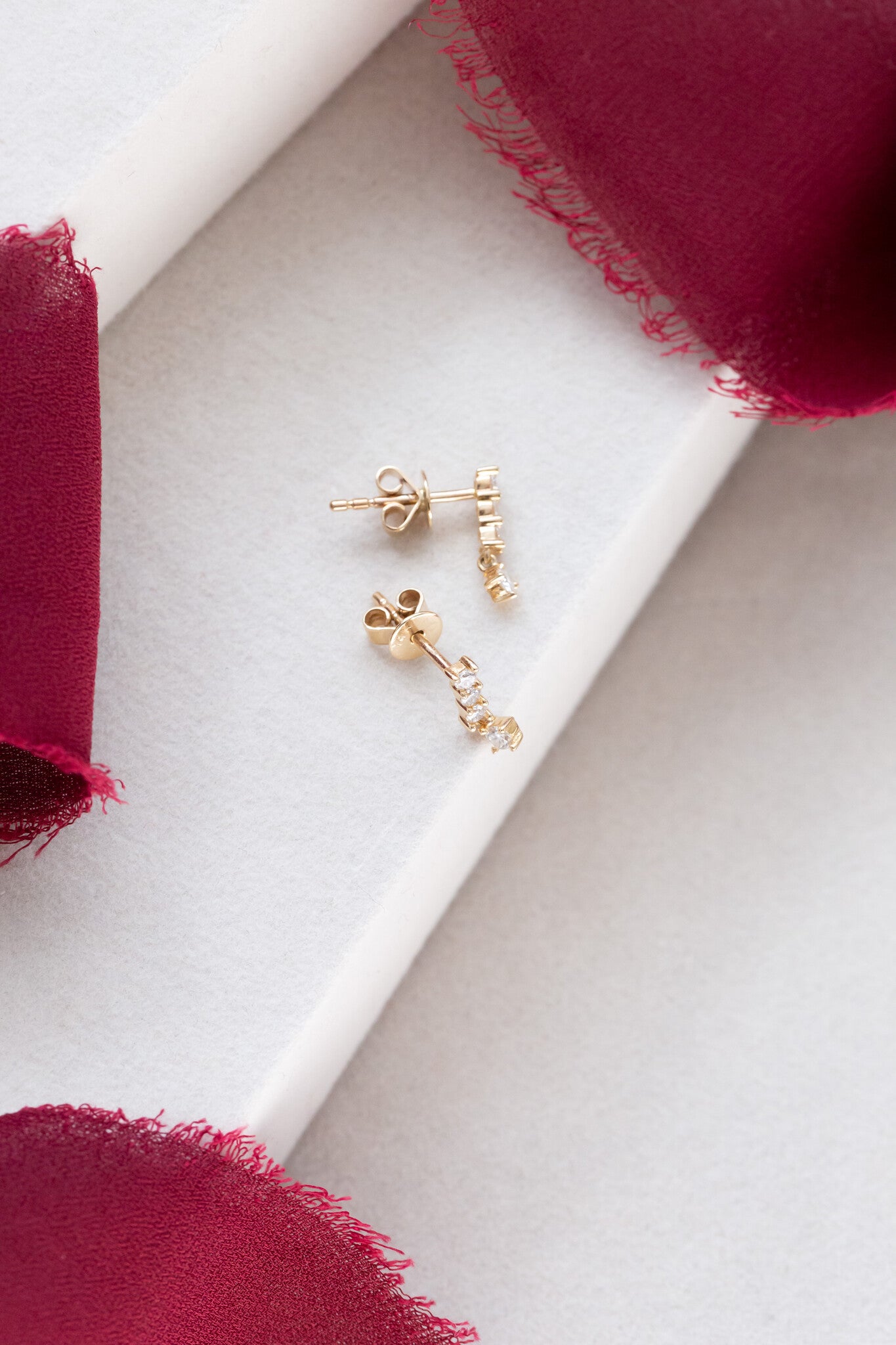 Three Diamonds with Diamond Dangle Earrings