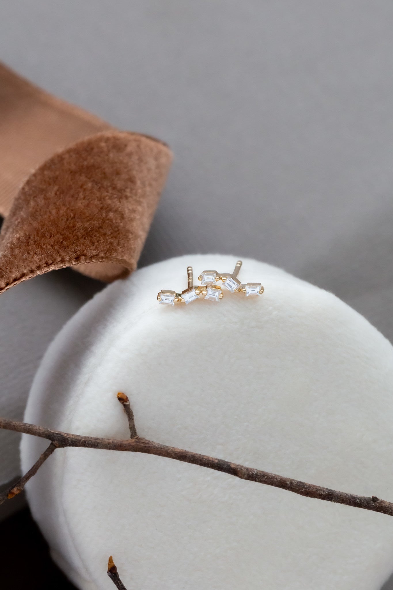 Zig Zag Baguette Stud Earrings