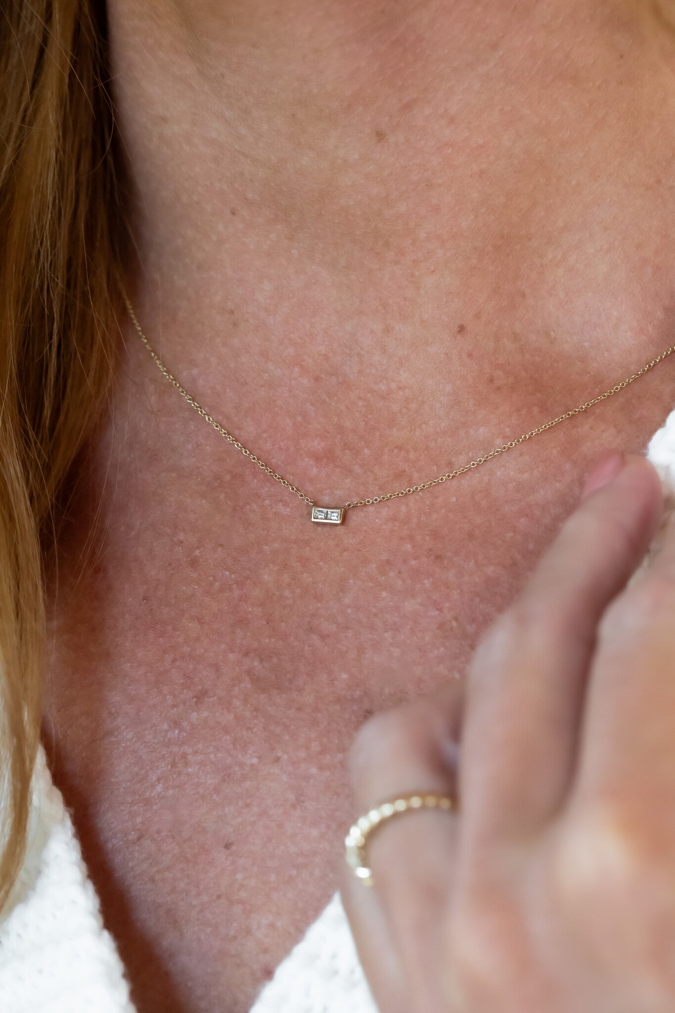 Two Baguettes Diamond Necklace