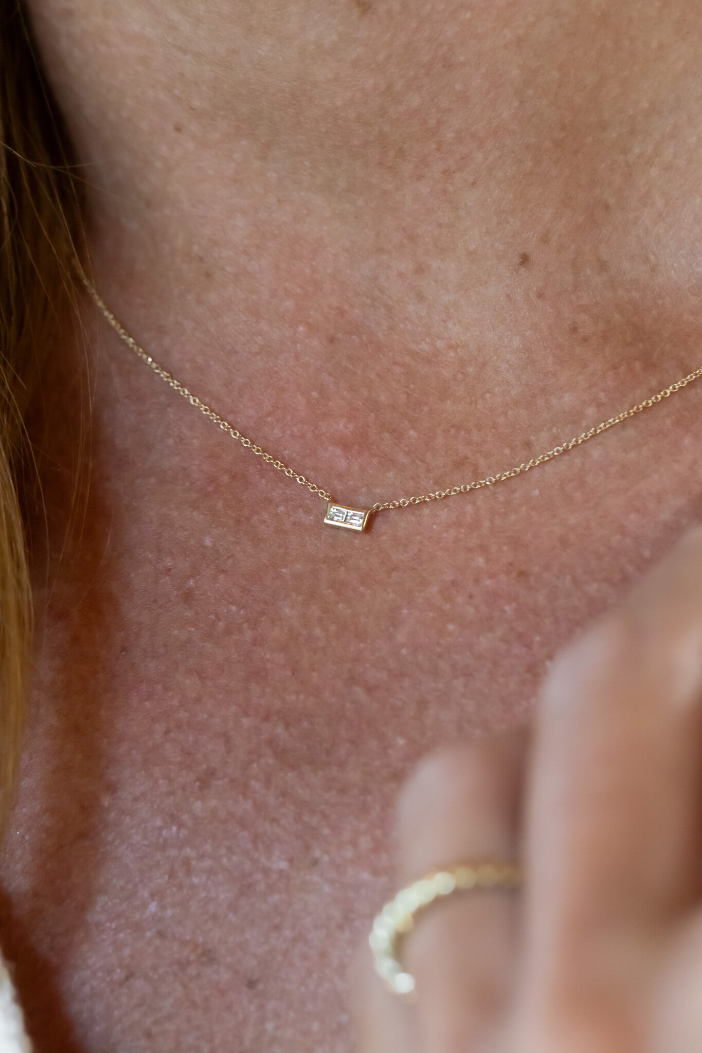 Two Baguettes Diamond Necklace