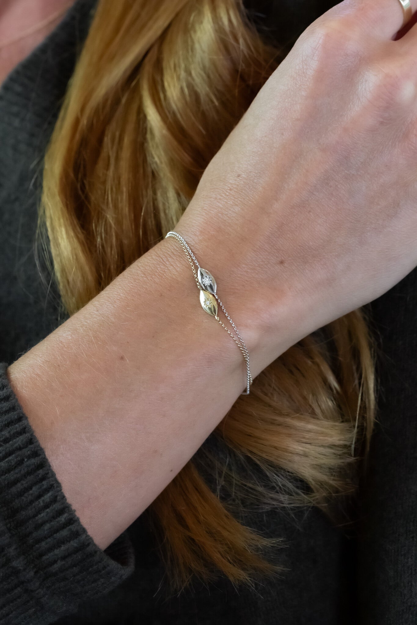 Marquise Pendant with Diamond Bracelet