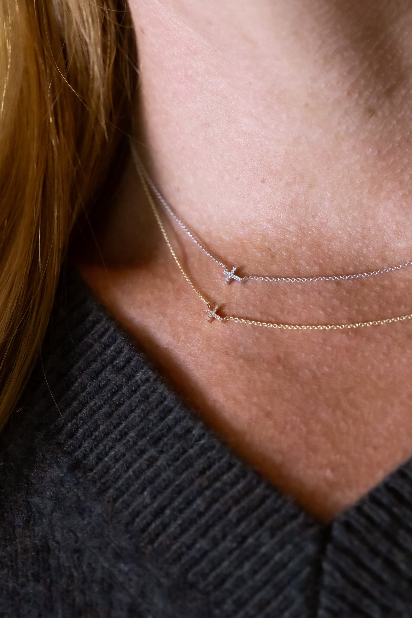 Pave Diamond Cross Necklace