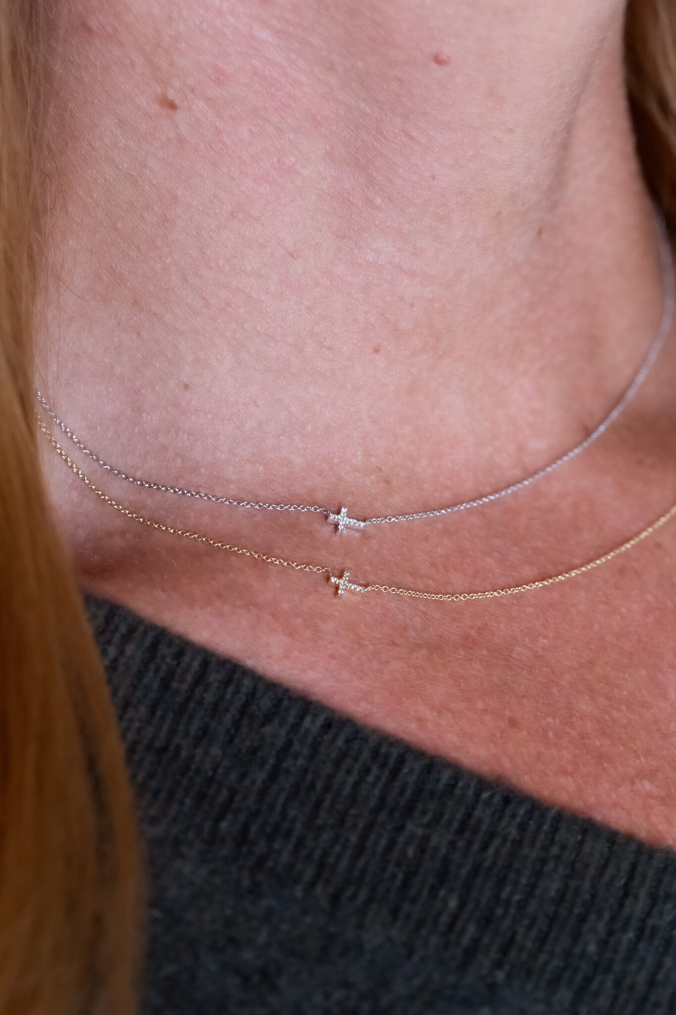 Pave Diamond Cross Necklace